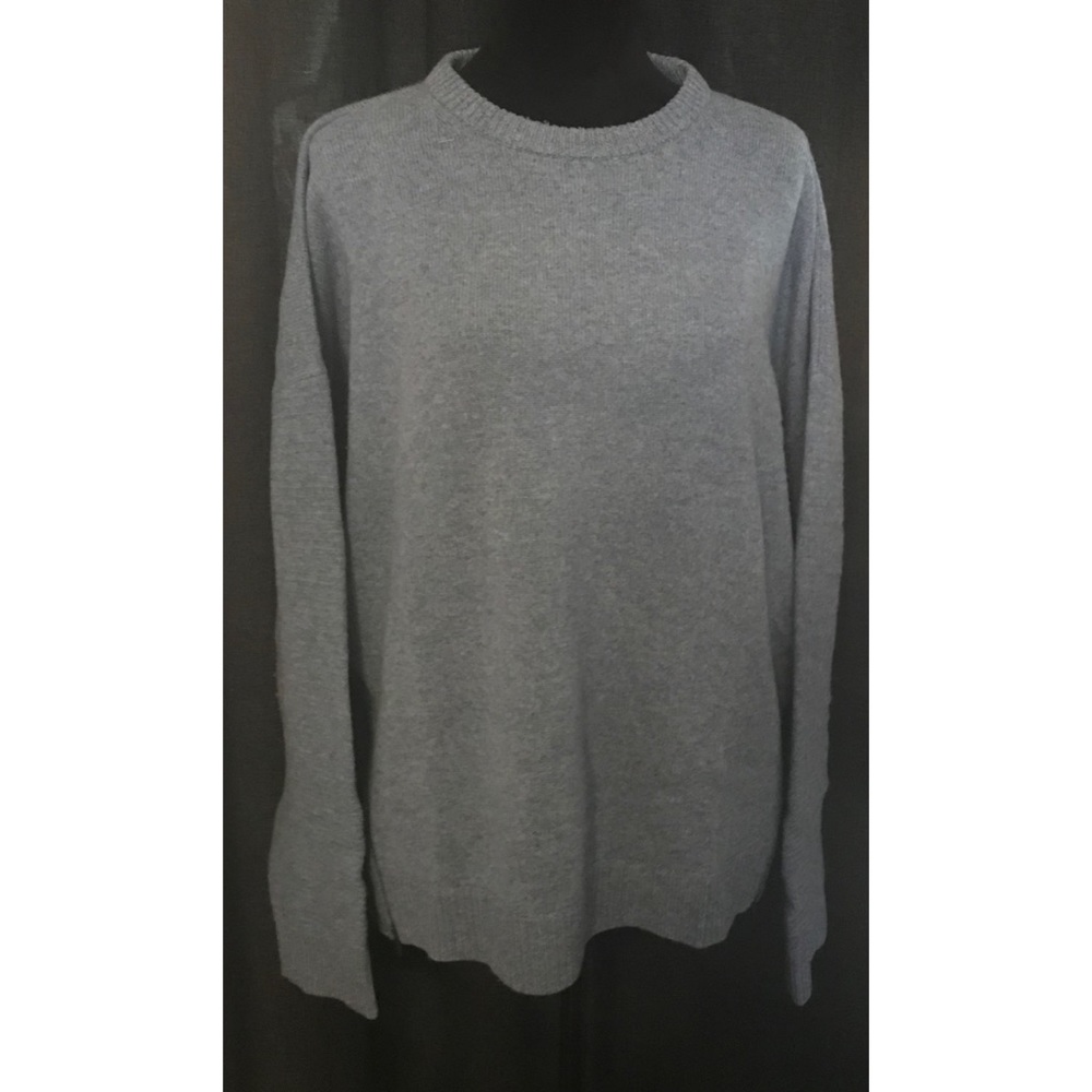 NEW J CREW Crew Neck Lambswool Zip Sweater Blue